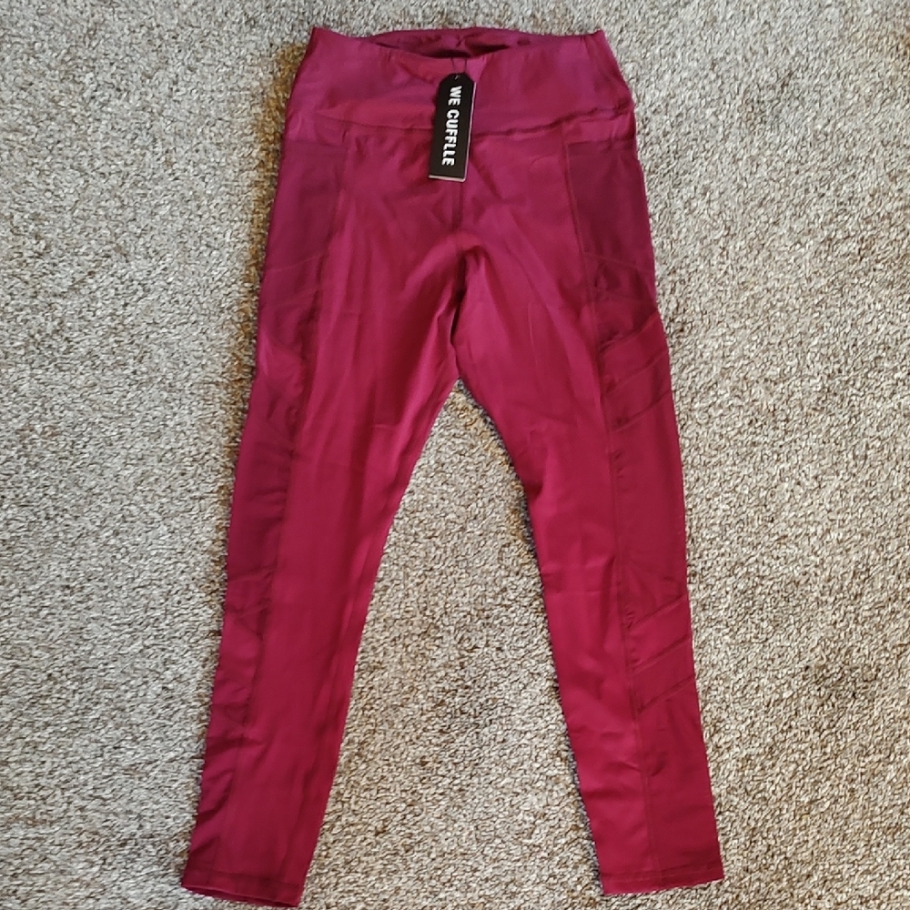 Stylish Burgundy Leggings (#B1016)